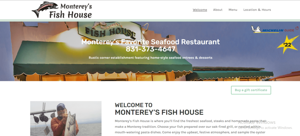 Homepage of Monterey's Fish House / montereyfishhouse.com