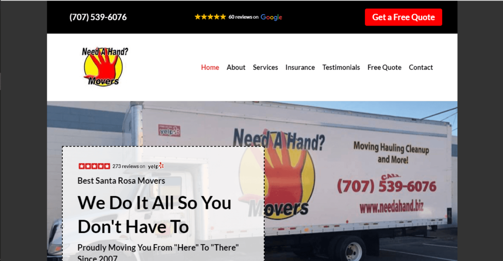 Homepage of Need A Hand Movers LLC / https://needahand.biz