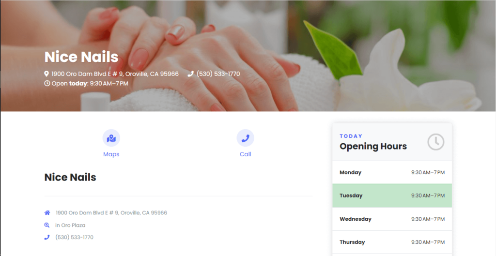 Homepage of Nice Nails / https://nice-nails-oroville.edan.io
