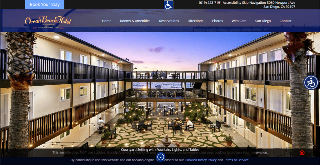 Homepage of Ocean Beach Hotel / https://www.obhotel.com
