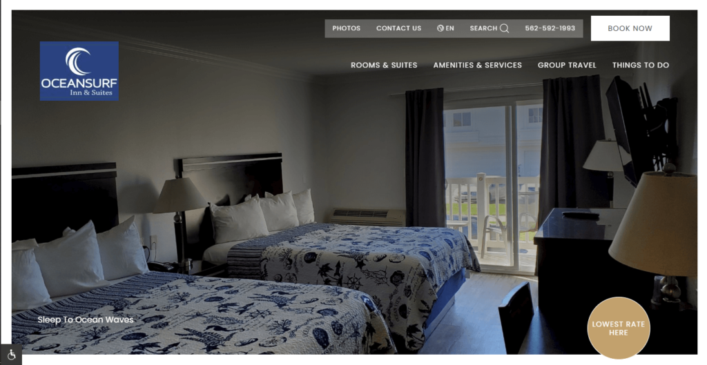Homepage of Ocean Surf Inn and Suites / https://www.oceansurfinn.com
