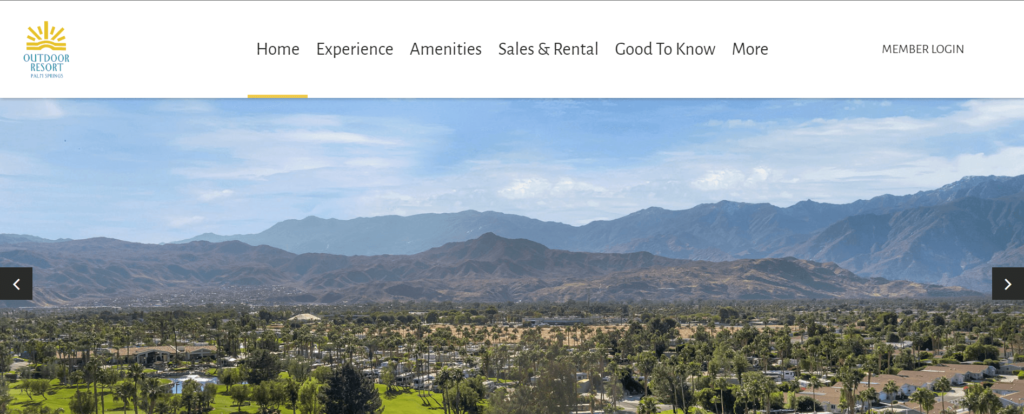Homepage of Outdoor Resort Palm Springs / orps.com