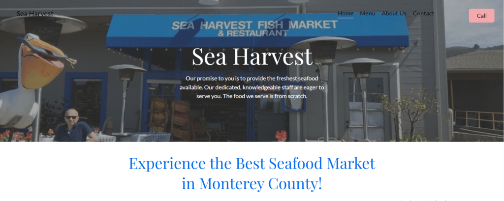 Homepage of Sea Harvest Restaurant & Fish Market / seaharvestfishmarketandrestaurant.com