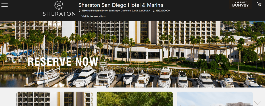 Homepage of Sheraton San Diego Hotel and Marina / sheratonsandiegohotel.247activities.com