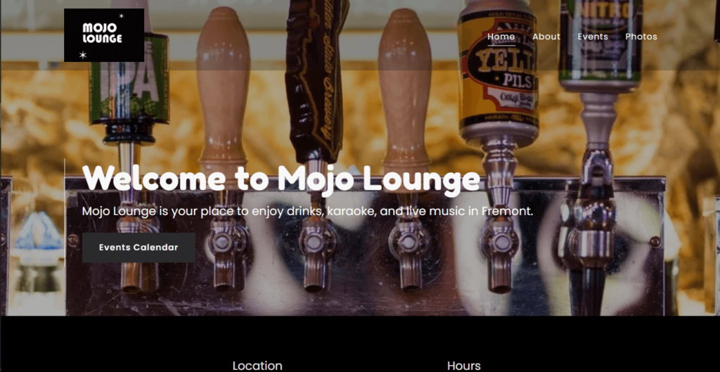 Homepage of The Mojo Lounge / https://themojoloungeca.com
