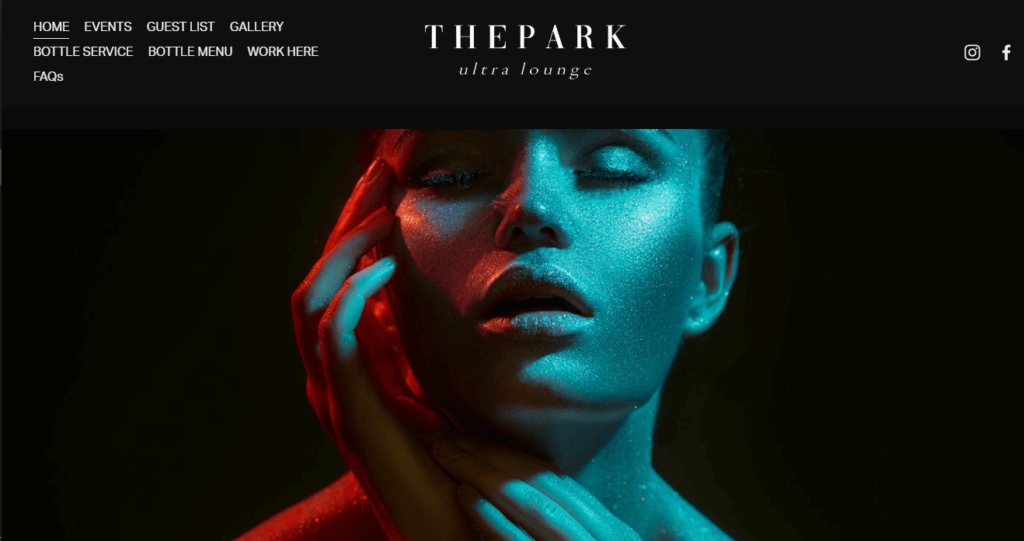 Homepage of The Park Ultra Lounge / https://www.theparksac.com
