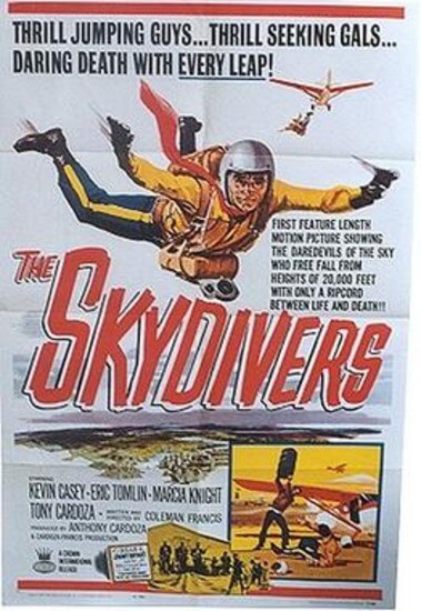 Poster of The Skydivers / Wikipedia / Crown International Pictures https://en.wikipedia.org/wiki/The_Skydivers#/media/File:Theskydivers.jpg
