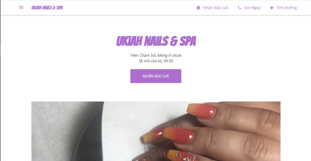 Homepage of Ukiah nails & spa / https://ukiahnailsspa-nailsalon.business.site
