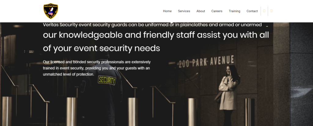 Homepage of Veritas Security Services / veritassecurityservices.com